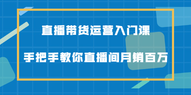 【副业2540期】直播带货怎么做起来:直播带货运营入门课-直播间月销百万 【副业2540期】直播带货怎么做起来:直播带货运营入门课-直播间月销百万